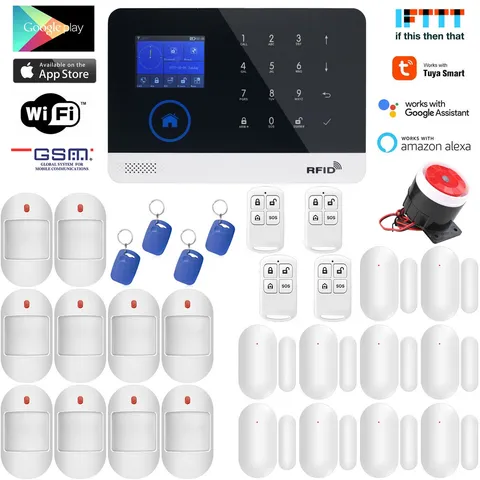 D19 Tuya WIFI Internet APP GSM GPRS Wireless Home Security Alarm Burglar System