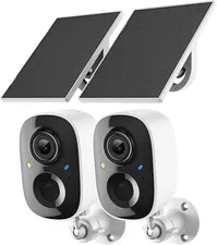 2K Security Camera Wireless Outdoor,Solar Powered Wifi Cameras for Home Security