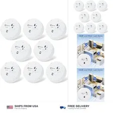 Geevon 8 Pack Water Leak Detectors, 100dB Water Sensor Alarms Flood Detector ...
