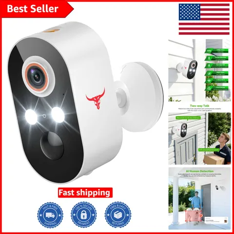Reliable Wireless Security Camera 1080P with AI Detection - Indoor & Outdoor Use