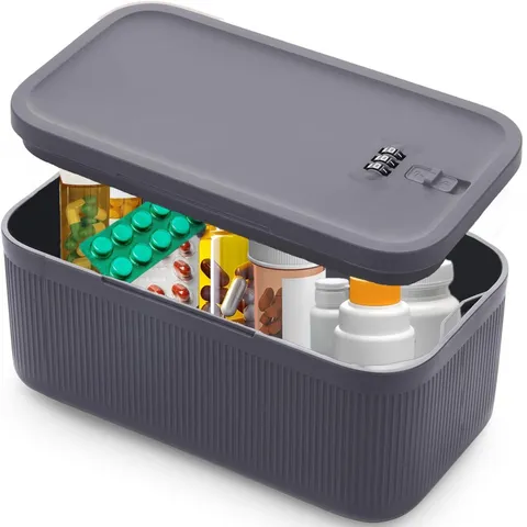 Medication Lock Box Small Lockable Storage Box with Combination Code Phone NEW