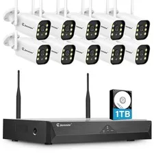 JENNOV 5MP 10CH WiFi Outdoor NVR Security Camera Kit Night Vision