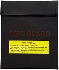 Jumbo Fire Resistant Lipo Battery Bag for Safe Charging & Storage (Black, 30 × 2