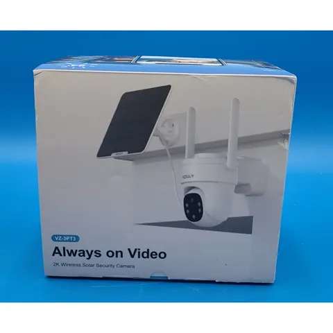 VIZIUUY VZ-3PT3 2K Wireless Solar Security Camera Outdoor Night Vision AOV White