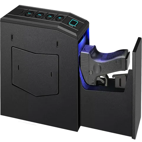Hidden Gun Safe for Pistols, Biometric Fingerprint Smart Slider Handgun Safe ...