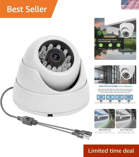 100ft Night Vision Dome Camera: 2MP HD Surveillance for Indoor/Outdoor