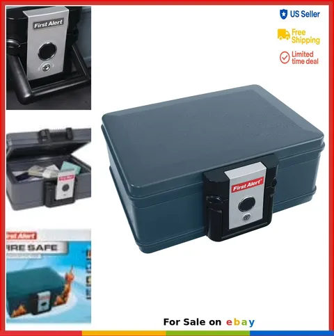 Fireproof Safe 0.17 Cubic Feet Key Lock for Documents Jewelry Portable