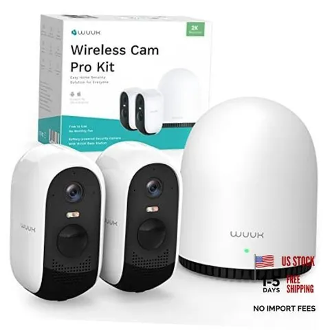 Security Cameras Wireless Outdoor 2K, Indoor Home Base Station + 2-Camera Kit