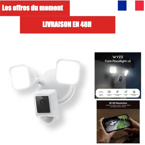 WYZE Floodlight Camera v2 2K HD Outdoor Security Camera Wi-Fi