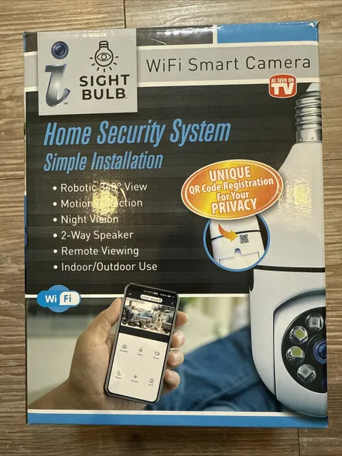 Trend Makers Sight Bulb WiFi Smart Camera 1080P 360 Degree Night Vision - NEW