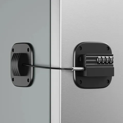 Lock with Combination, No Key Required, Upgrade Refrigerator Lock with Adhesi