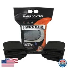 Quick Dam Qd65-4 Water Activated 5Ft Flood Barrier 4 Pack Black