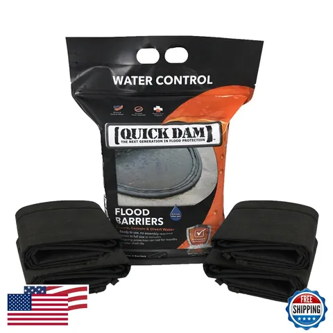 Quick Dam Qd65-4 Water Activated 5Ft Flood Barrier 4 Pack Black