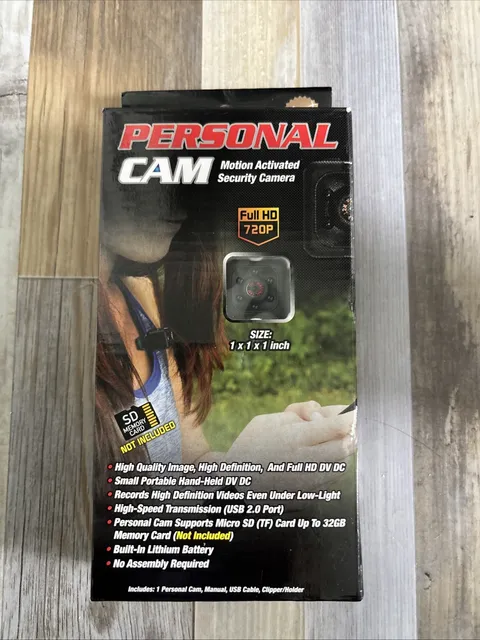 PERSONAL CAM, Cordless Motion Activated Security Camera; 720P HD; Wide Lens; NIB