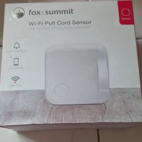 Fox & Summit Wi‑Fi Pull Cord Sensor, Google Assistant, Indoor, White FS-PCS200