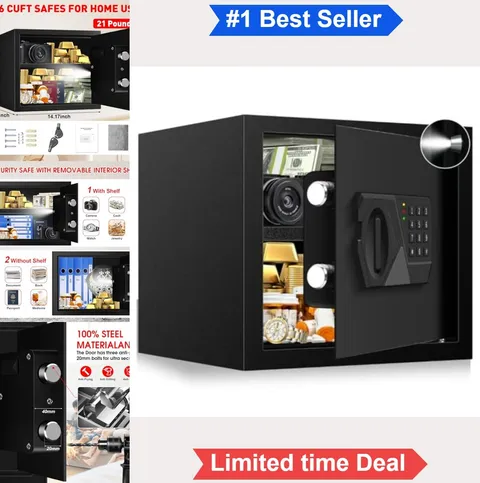Security Safe 1.6 Cu Ft Fireproof Waterproof Digital Keypad with Keys Alarm
