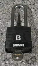 Brinks Weather-Resistant Laminated Steel Keyed Padlock with 2.5" Shackle