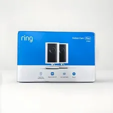 Ring - Indoor Cam Plus, Plug-In, Retinal 2K for enhanced video quality, 6x Zo...