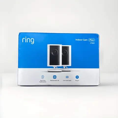 Ring - Indoor Cam Plus, Plug-In, Retinal 2K for enhanced video quality, 6x Zo...