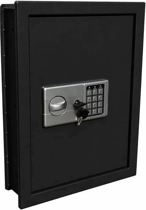 DIGITAL ELECTRONIC FLAT RECESSED WALL SAFE SECURITY BOX JEWELRY OPEN BOX BLACK