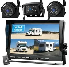 ZEROXCLUB 1080P Wireless Backup Camera System 10 Inch, Carbon Black+Sliver
