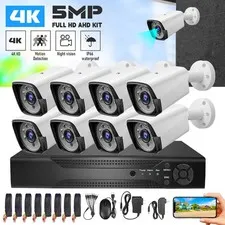 Sistema De 4/8 Camaras De Seguridad Para Casa 5MP 4K Con Vision Nocturna Video