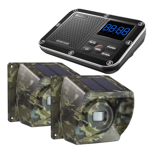 Solar Driveway Alarm Wireless 1800ft Range Rechargeable Battery - Outdoor