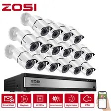 ZOSI 5MP Lite 16CH DVR CCTV Home Security Camera System 120ft IR Night Outdoor