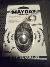 MayDay Mini PANIC Alarm led flashlight 100 decibel sound key ring dark color