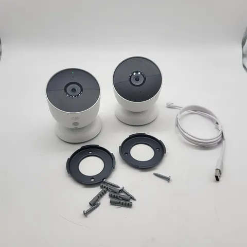 Google Nest Cam Indoor/Outdoor Surveillance Camera, Snow, Pack of 2