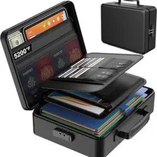 Heavy Duty Fireproof Waterproof Document Box with Lock for Laptops & Passports