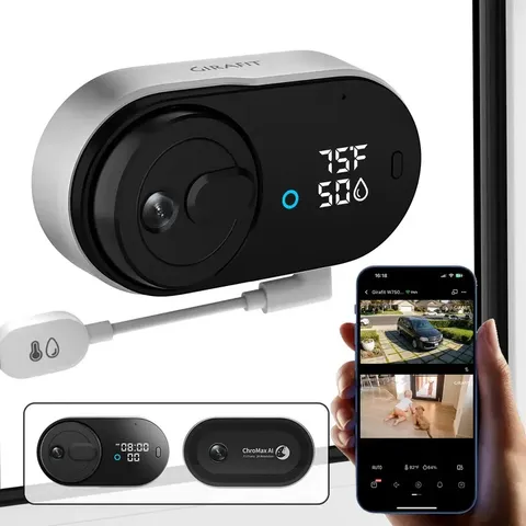 Girafit 3MP 2K dual window security camera for parallel outdoor and indoor view