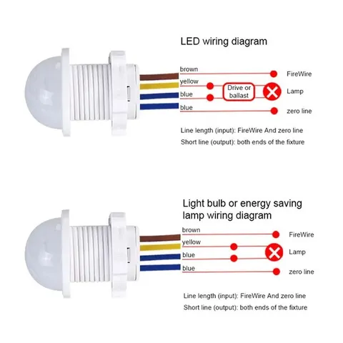 PIR Motion Sensor Detector Smart Switch Home Indoor Outdoor Infrared Light 110V