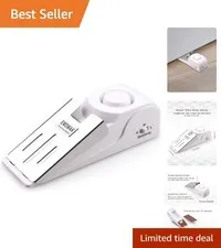 Door Stop Alarm with 120DB Siren Door Stop for Home & Travel White Pack of 1