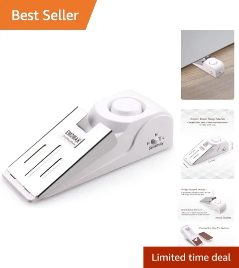 Door Stop Alarm with 120DB Siren Door Stop for Home & Travel White Pack of 1