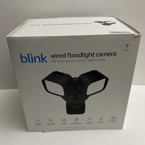 Blink Wired Outdoor Floodlight Camera 1080p HD 2600 Lumens BFM00100U, Black