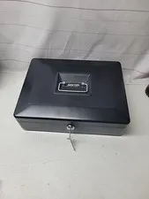 Sentry Key Lock Box Jewelry Cash Safe Drawer Black Portable