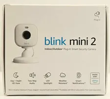 blink mini 2 Security Camera Webcam 1080p HD Home Pet Cam Mic White NEW