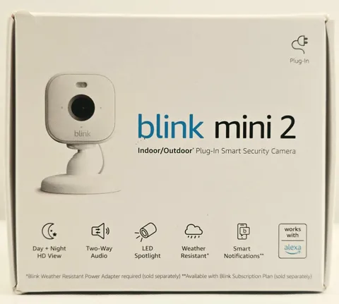 blink mini 2 Security Camera Webcam 1080p HD Home Pet Cam Mic White NEW