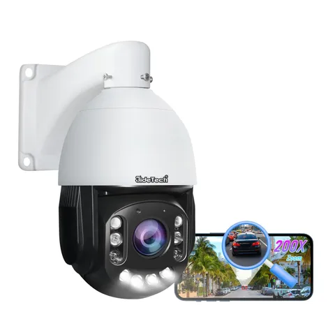 4K 8MP PoE PTZ Security Camera Outdoor, 20X Optical Zoom/200X Hybrid Zoom, 36...