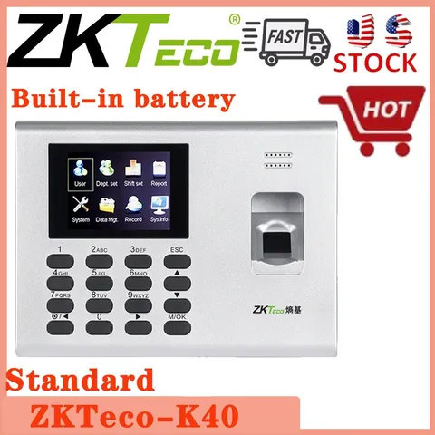 Fingerprint Time Attendance System TCP/IP ZK K40 Employee Time Clock Machine