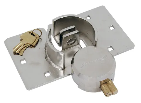 73mm Round Van Lock Padlock & Hasp Set Heavy Duty Security Garage Shed