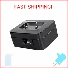 Jssmst Cash Box with Money Tray and Combination Lock - Secure Medication Lock Bo