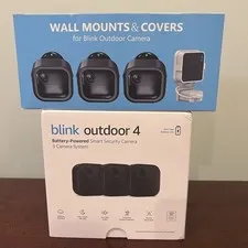 Blink Outdoor 4 - Battery-Powered Smart Security 3 Camera System w mounts/covers