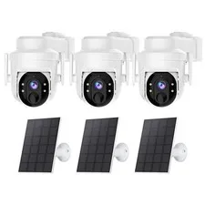 3Pcs Wireless Solar Camera Outdoor WiFi Solar Battery Security Camera System