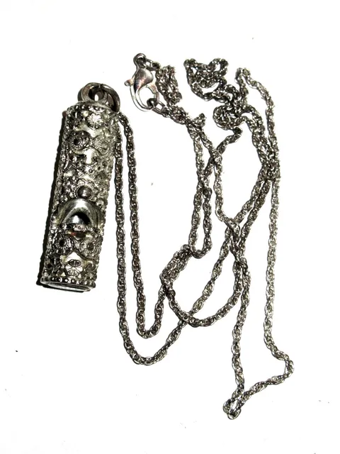 Vintage Whistle Pendant Necklace Personal Protection Alarm 1970-80's