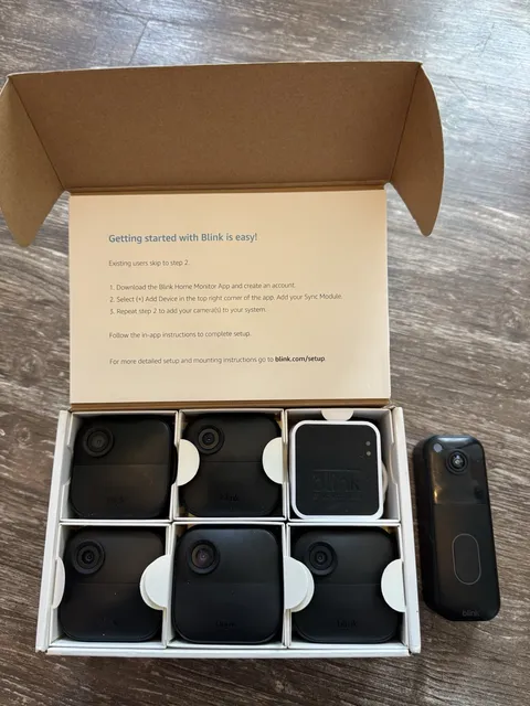 Blink Outdoor 4, 5-Pack Security Camera System Battery Powered 1080p HD. NEW OB