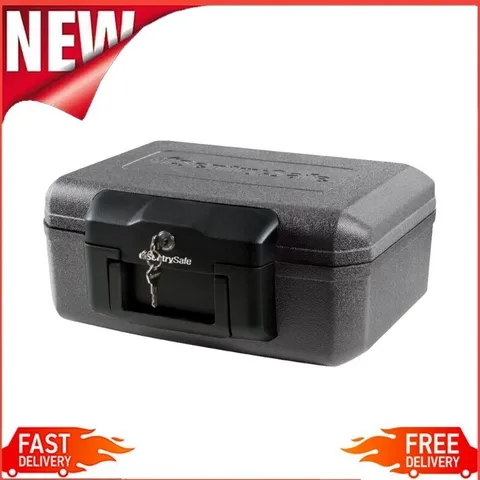 1200 Fire-Resistant Box Document Safe W/ Key Lock CDs DVDs Portable Black New