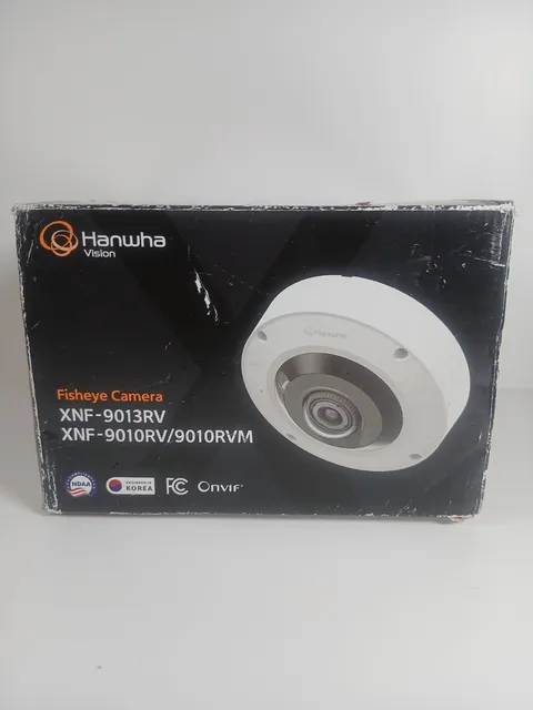 ​Hanwha Vision XNF-9013RV 12MP AI IR Outdoor Fisheye IP Security Camera Open Box