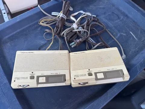 Pair of Realistic FM Phone Line Audio Intercom 43-206